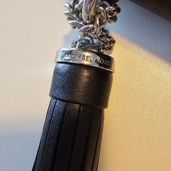 Michael Kors Black Leather Star Studded Crossbody Bag - Picture 9 of 10